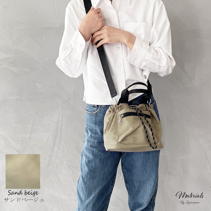 巾着バッグ ショルダー レディース 小さめ ショルダーバッグ ナイロン 2way ドローストリングスバッグ 斜めがけバッグ 巾着ショルダーバッグ ワンショルダー レディース