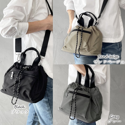 巾着バッグ ショルダー レディース 小さめ ショルダーバッグ ナイロン 2way ドローストリングスバッグ 斜めがけバッグ 巾着ショルダーバッグ ワンショルダー レディース